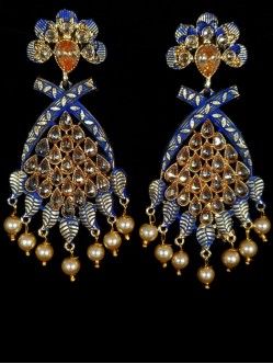 Reverse Ad Earrings With Meenakari Work